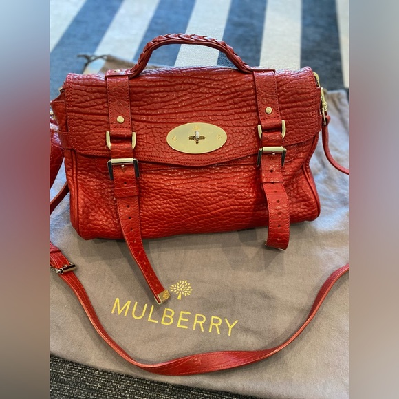 Mulberry Alexa Poppy Red Shrunken Calf - Picture 2 of 13